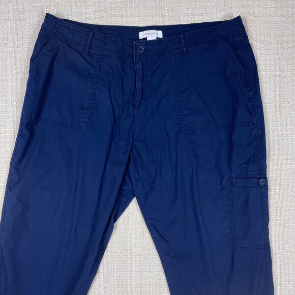 Liz Claiborne Cropped Pants Women's 14 Navy Blue Stretch Comfy - Picture 2 of 8